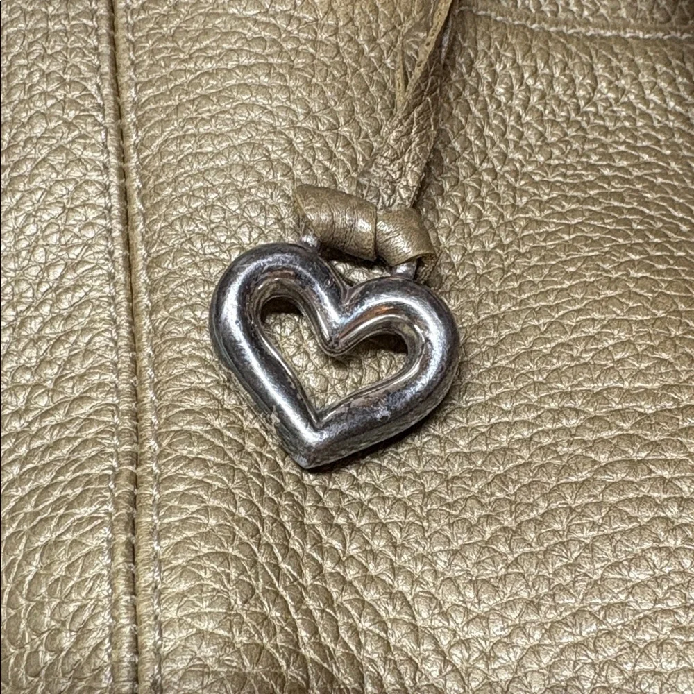 Brighton Gold Metallic Textured Leather Shoulder Bag